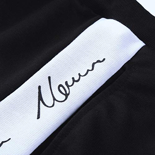 LISTHA Mens Sport Pants Joggers Casual Drawstring Sweatpants Letter Trousers White - Thumbnail 4