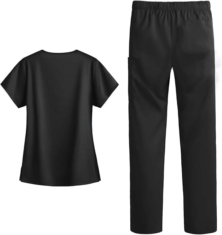 Strictly Scrubs Women’s Four Way Stretch Scrub Set - Includes V-Neck Top and Pant: Clothing