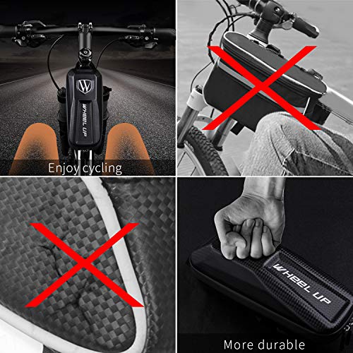 W WHEEL UP Bike Frame Bag,Bicycle Front Frame Phone Bag Bike Top Tube Bag Bike Bag Cycling Accessories Pouch
