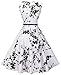 VOGVOG Fedie Women Boatneck Sleeveless Vintage Tea Cocktail Dress with Belt Size S-4XL