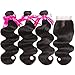Beauty Princess Brazilian Body Wave with Closure 8a Unprocessed Brazilian Virgin Hair 3 Bundles with Middle Part Closure Natural Black Human Hair Bundles With Closure(22 24 26 with 20inch)