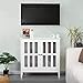 Yaheetech Floor Storage Cabinet with Glass Door and Storage Shelf, Wooden Console Table Display Storage Organizer Sideboard Buffet for Kitchen/Dining Room/Entryway/Bathroom, Accent Furniture White