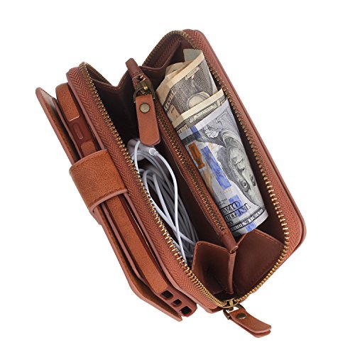 image for Urvoix iPhone 7 / iPhone 8 Case, Premium Leather Zipper Wallet Multi-F