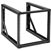 NavePoint 9U Open Frame Wall Mount Server Rack for 19" Networking IT Equipment &amp; A/V Gear, 24.81" Depth, 198 lbs Weight Capacity, 12-24 Threaded