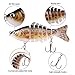 Sougayilang Bass Fishing Lure Multi Jointed Swimbait 7 Segment Lifelike Trout topwater Crankbait Pack of 5