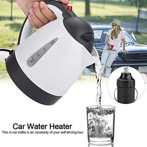 Car Electric Kettle, Portable 1000ml DC 24V Travel Car Cigarette