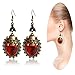 ETERNITY J. Elegant Vintage Black Lace Victorian Lolita Gothic Pendant Choker Necklace Earrings Set (Skull)