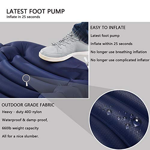 INVOKER Ultralight Inflatable Lightweight Sleeping Pad Mattress for