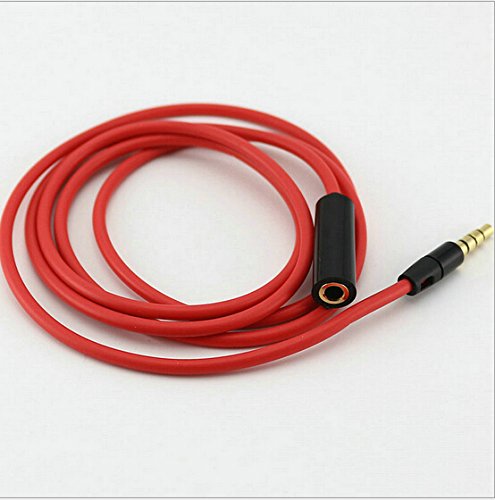 HTTX 3.5mm Audio Extension Cable Male to Female Auxiliary 4-Conductor TRRS Stereo [Gold Plated Connectors] for Apple, Samsung, Sony & More, 3ft -Red (2-Pack)