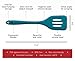 StarPack Basics Silicone Turner Spatula/Slotted Spatula, High Heat Resistant to 480°F, Hygienic One Piece Design, Non Stick Rubber Kitchen Utensil for Fish, Eggs, Pancakes, Wok (Teal Blue)