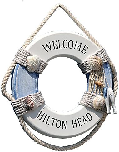 letebe 8" Decorative Wooden Life Ring Buoy Home Garden Hanging Ornament