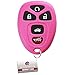 KeylessOption Keyless Entry Remote Start Control Car Key Fob Replacement for 22733524-Pink