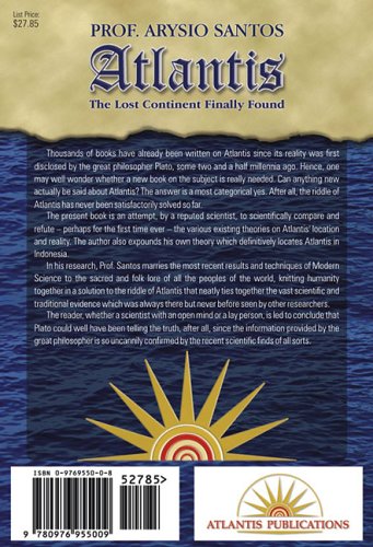 Atlantis The Lost Continent Finally Found Prof Arysio Santos Ph D 9780976955009 Amazon Com Books