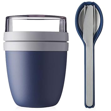 Mepal Lunchpot Plus Besteckset Frühstücksset to Go Becher (Nordic Denim)