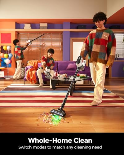 Cordless Vacuum Cleaner, 500W 45KPA 50Mins Vacuum Cleaners for Home with LED Light, Self-Standing, Anti-Tangle Brush & 1.6L Dust Cup, Lightweight Stick Vac for Pet Hair, Carpets, Hard Floors