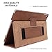 iPad Air 2 Case, Snugg Executive Brown Leather Smart Case Cover Apple iPad Air 2 Protective Flip Stand Cover with Auto Wake/Sleep