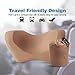 Slypnos 3D Car Neck Support Travel Pillow Ergonomic Contoured Memory Foam Neck Cushion Neck Pillow for Airplanes Bus Train Passenger Seat Office Chair Headrest, Adjustable Strap Washable Cover, Brown
