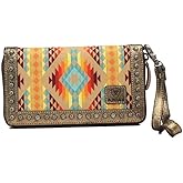 ARIAT Women's Southwestern Cruiser Clutch Orange Handbag, Multicolored, One Size