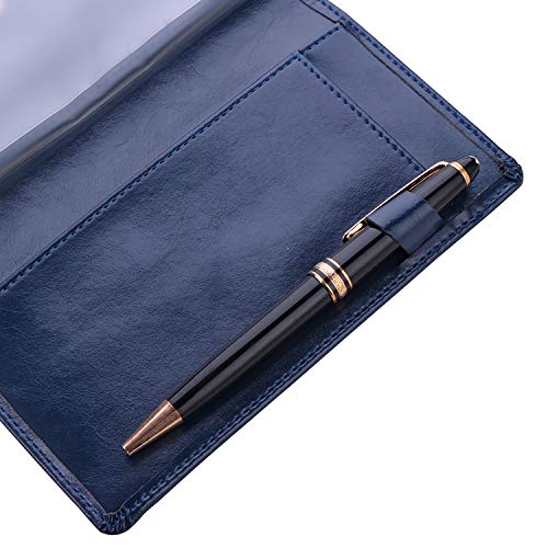 Leather Checkbook Cover Holder with Free Divider-Right and Left Handed Design Checkbook Cover Case for Men&Women
