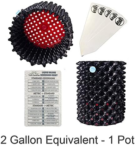 Superoots Air Pot Aerated Pruning Garden Plant Container + Twin Canaries Chart &amp; Stakes - 2 Gallon Equivalent - 1 Pot