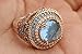 Turkish Handmade Jewelry Round Shape London Blue and Round Cut Topaz 925 Sterling Silver Ring Size Options