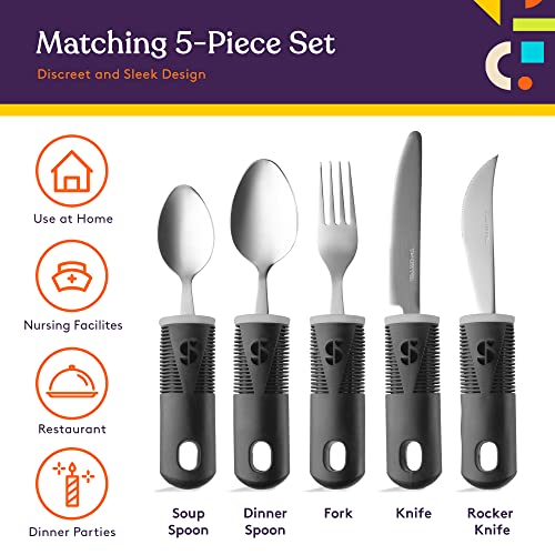 Special Supplies Adaptive Utensils (5Piece Kitchen Set) Wide, Non