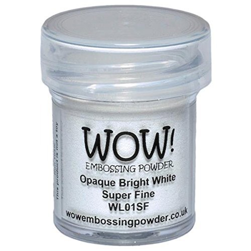 Wow! Embossing Powder Black and White Bundle: Primary Ebony, Opaque Bright White, White Pearl, Clear Gloss, 15ML