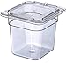 Carlisle FoodService Products Storplus Food Pan, Food Storage Container with Spoonable Corners for Catering, Buffets, Restaurants, Polycarbonate (Pc), 1/6 Size 6 Inches Deep, Clear