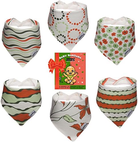 Koala Little Baby Bandana Drool Bibs for Boys and Girls Super Absorbent and Soft 100% Organic Cotton Bib for Teething and Drooling Unisex 6-Pack Best Gift Set!