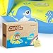 Peradix Baby Pool Float with Canopy, Inflatable Baby Swimming Ring with Removable Sun Protection Shade, Whale Toddler Floaties Water Infant Swim Float Toys