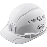 Klein Tools 60105 Hard Hat, Vented Cap Style, Padded Self-Wicking Odor-Resistant Sweatband, White