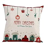 Gillberry Vintage Christmas Santa Claus Sofa Bed Home Decor Pillow Case Cushion Cover (A)