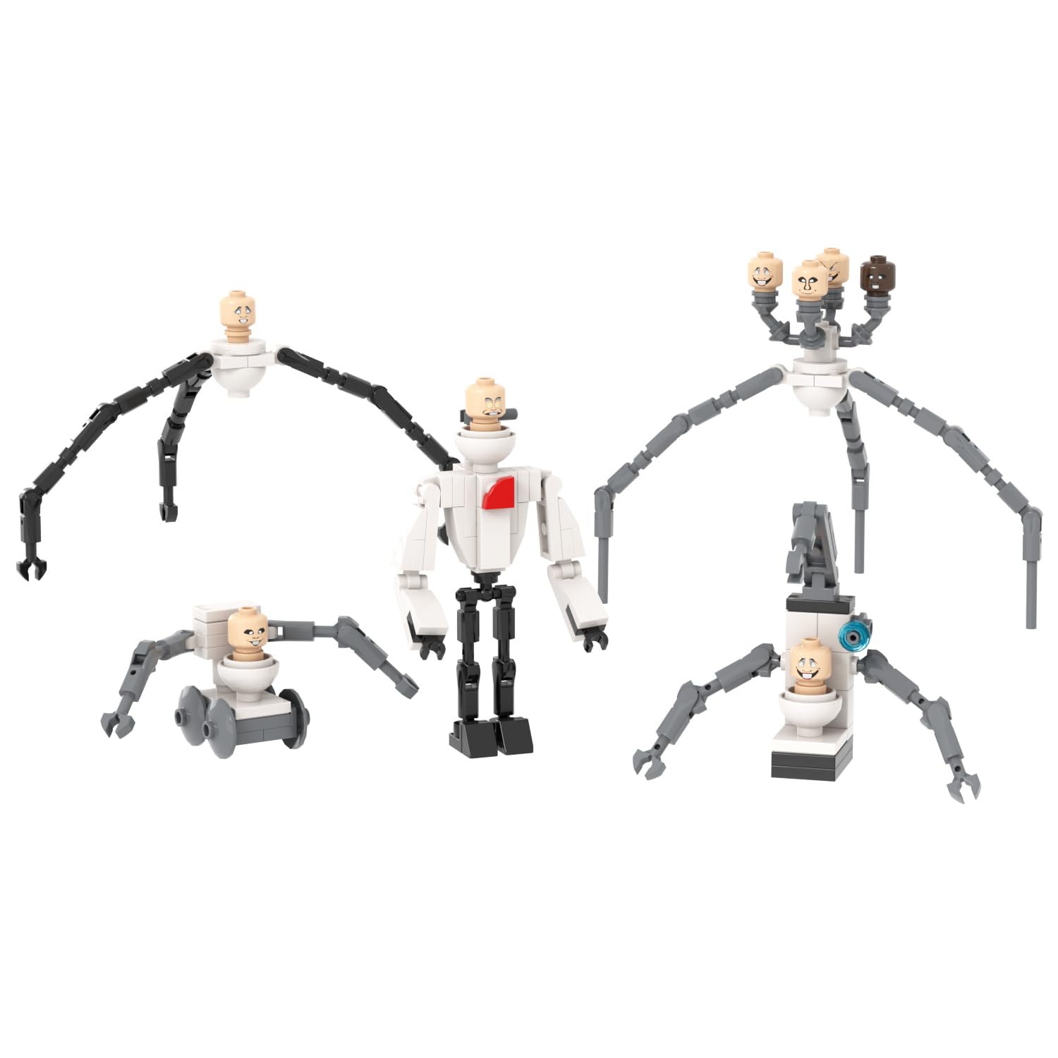 MOOXI-MOC Skibi Man Minifigs Building Set,Creative Cute Building Blocks Children Kits,Gifts for Kids(396pcs)