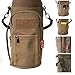 yisibo 40 oz Water Bottle Pouch Carrier Holder Coyote Brown Khaki with Handle & Shoulder Strap for Hydro Flask Bottles with Pockets Embroidered Badge Patches