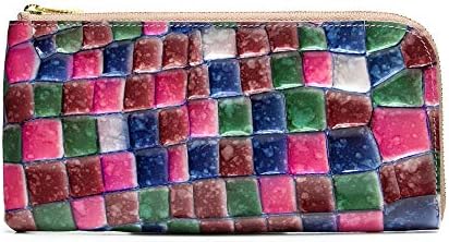 LANZA Long Wallet, Leather, 4 Colors, Stained Glass, L-Shape, Wallet, Zipper