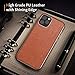 Diaclara iPhone 11 Pro Max Case Leather Handmade Prime Cover Business Thin Full Body Protective Shell with Shinning Edge Never faded for Apple-6.5'' (Brown)
