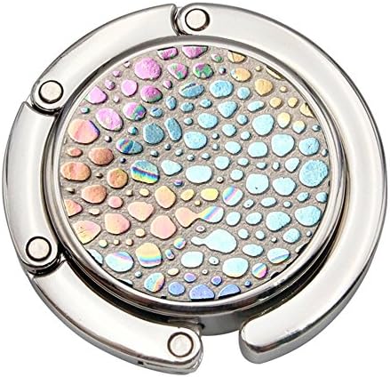 Axmerdal Mother of Pearl Animal Skin Pattern Foldable Table Purse Caddy Handbag Holder Hanger Hook Gift Set (#1)