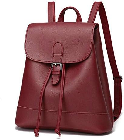 Fashion Women Backpack Youth Leather Backpacks for Teenage Girls Female School Shoulder Bag Bagpack Mochila (Red)