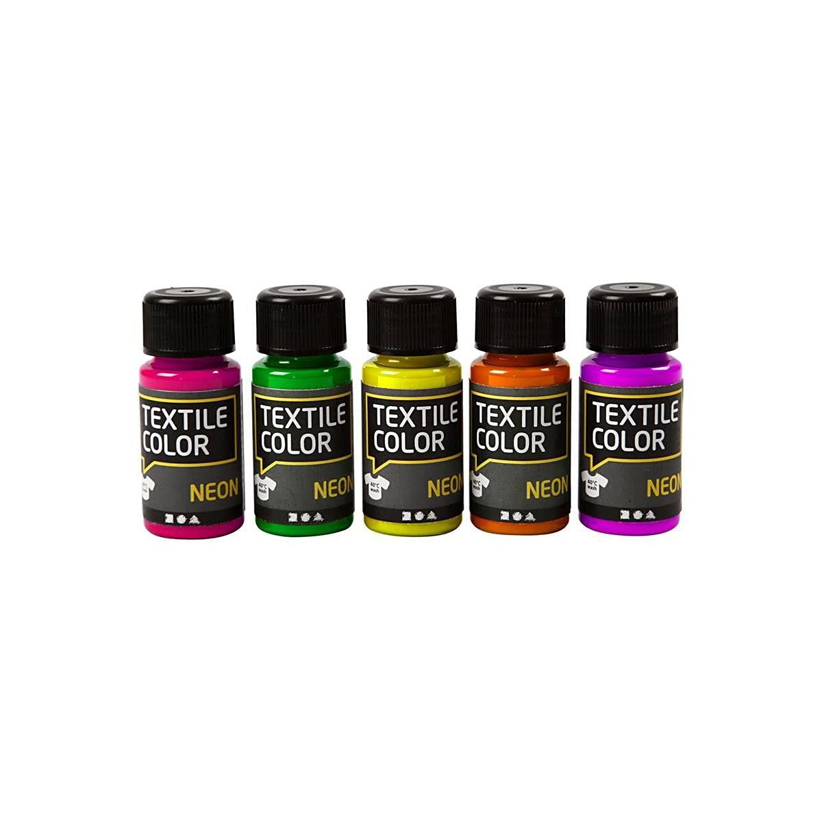Textile Colour - Assortment, neon colours, 5x50ml