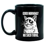Grumpy Cat Good Morning? No Such Thing Black Mug
