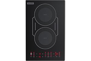 Empava Double/Dual Induction Cooktop 2 Burner, Shatter-proof Flat Glass Top, Bridge-SYNC, 3 Preset Modes, Bulit-in/Countertop, 110~120 Volt Plug in Electric Stove for Kitchen, RV, Outdoor Camping