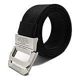WYuZe Nylon Military Style Casual Army Outdoor Tactical Webbing D-ring Belt for Men (black)