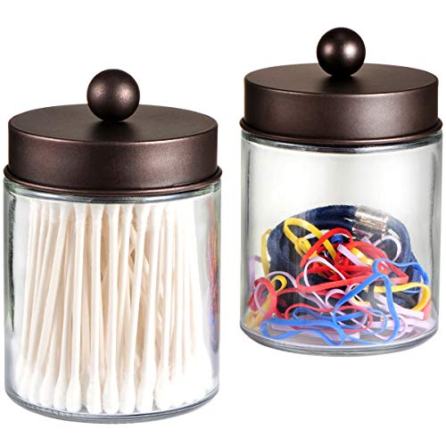 Apothecary Jars Bathroom Storage Organizer Cute Qtip Dispenser Holder