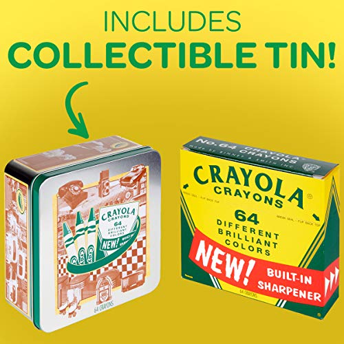 Crayola Vintage-Style Crayon Set with Collectible Tin - 64 Count