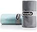 Runetz - 2pc MICROFIBER TOWELS - Super Absorbent & Quick Drying (Sport, Gym, Camp, Car Care, Travel) - 2pc Large & Small Size - Teal-Gray