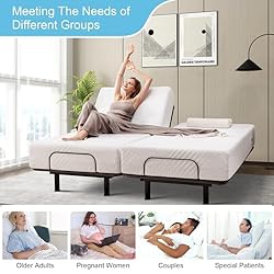 MUUEGM Adjustable Bed Base Queen+ 8 Inch Memory