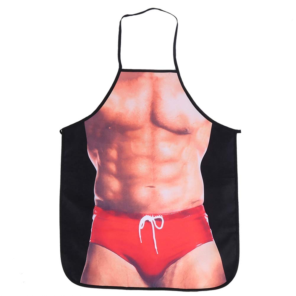 3D Funny Cooking Apron Sexy Man Woman Apron Creative Cooking Aprons for Boyfriend Gifts Fun Party Kitchen Gag Gift(18 * 18 * 1cm-Sexy Man)
