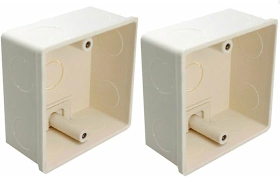LEDENET 2pcs 86 x 86 x 40 mm empotrable/eléctrico caja de montaje PVC blanco empotrado
