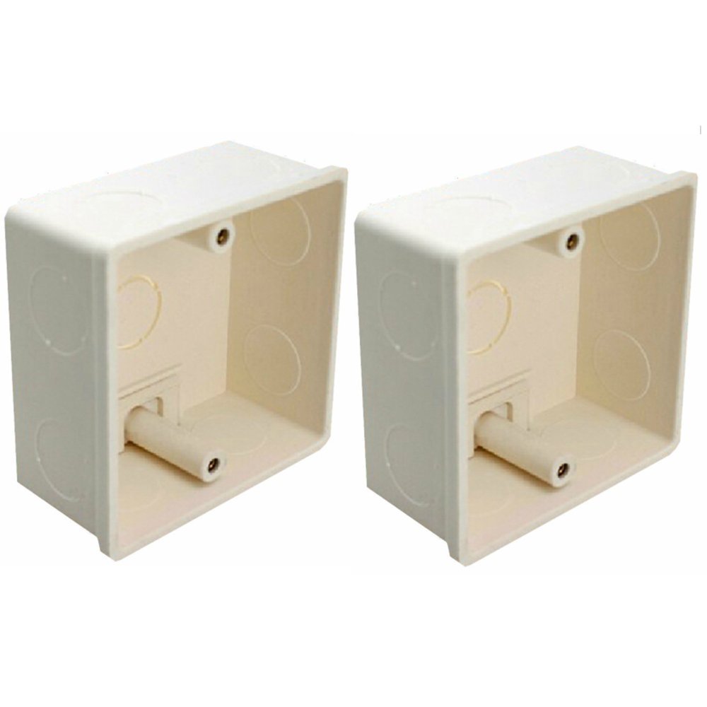 2pcs Recessed Electrical/Outlet Mounting Box PVC Flush Type