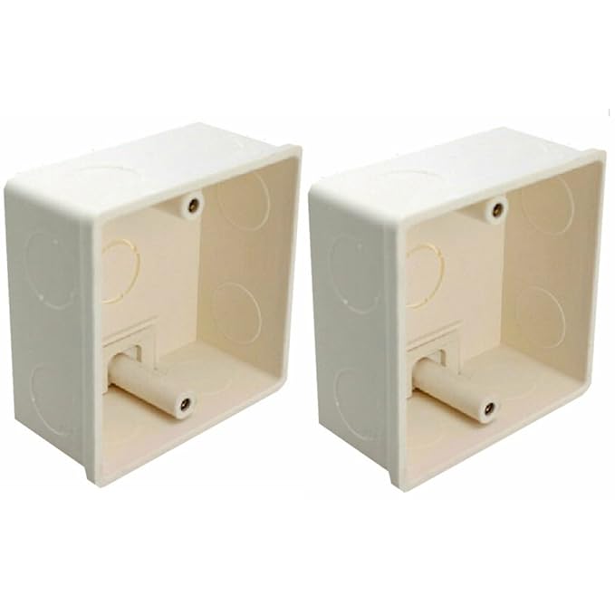 2pcs Recessed Electrical/Outlet Mounting Box PVC Flush Type